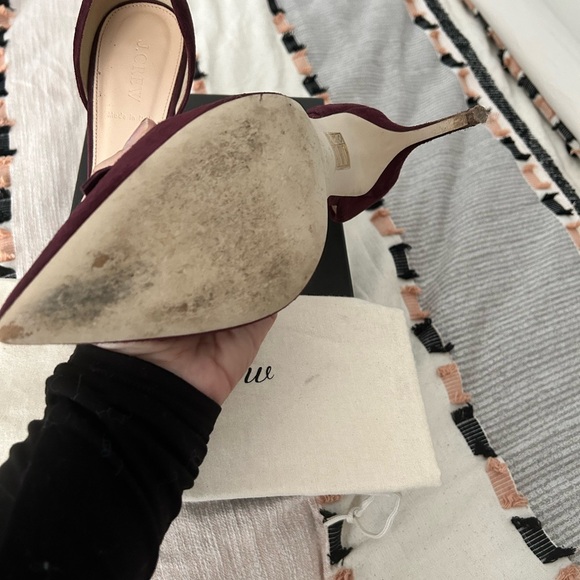 J. Crew Elsie Suede D’orsay Pumps with fringe in Vintage Cabernet - Picture 5 of 6